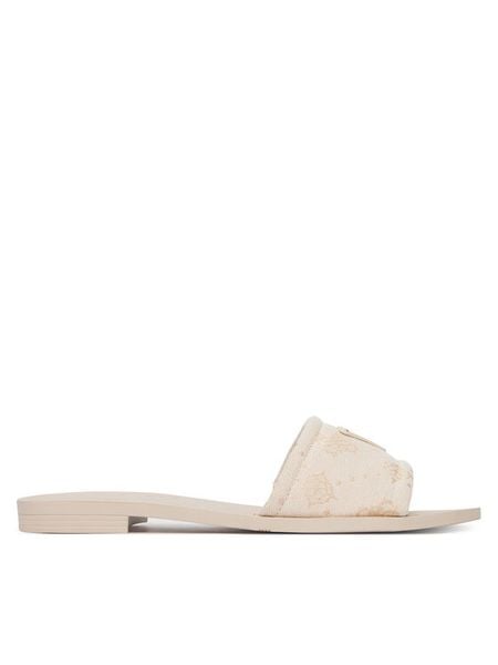 Guess Klapki FLJELS FAL03 Kremowy. Białe klapki damskie Guess, z aplikacjami, z materiału, bez obcasa. Za 263.99 zł.