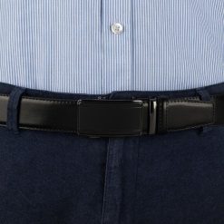Pasek męski skórzany 3,5 cm klamra automatyczna Beltimore czarny 03-572 : Kolory - czarny, Rozmiar pasków - r.110-125 cm. Czarne paski damskie bez wzorów, ze skóry, wizytowe. Za 64.99 zł.