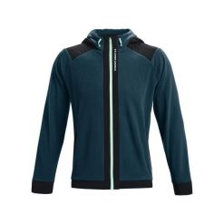 Bluza z kapturem Under Armour RUSH FZ. Niebieskie bluzy męskie Under Armour, xs, bez wzorów, z materiału, z kapturem, na fitness i siłownię. Za 469.80 zł.