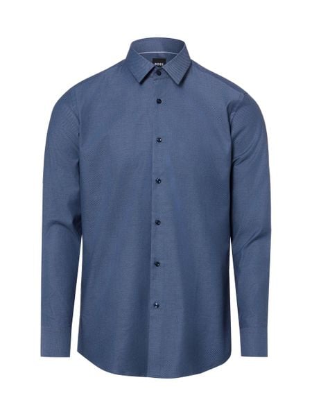 BOSS Koszula Mężczyźni Slim Fit Bawełna niebieski, 41. Niebieskie koszule męskie Boss, m, bez wzorów, z bawełny, eleganckie, bez kołnierzyka, bez ramiączek. Za 249.95 zł.