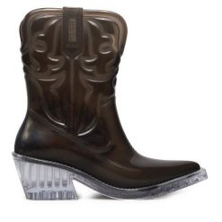 Kowbojki Melissa. Czarne botki damskie Melissa, bez obcasa, na słupku, bez zapięcia. Za 1,029.00 zł.