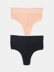 Majtki stringi z wysokim stanem 2 pack - wielobarwny. Stringi damskie Sinsay, l, bez wzorów. Za 15.99 zł.