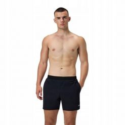 Męskie Elastyczne Spodenki Kąpielowe Solid Endurance+. Czarne kąpielówki męskie Speedo, m, bez wzorów, z lycry. Za 270.99 zł.