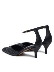 DKNY Czółenka Vanda Ankle K3432119 Czarny. Czarne czółenka damskie DKNY, bez wzorów, ze skóry, bez obcasa, bez zapięcia. Za 739.99 zł.
