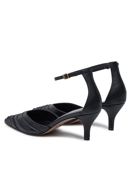 DKNY Czółenka Vanda Ankle K3432119 Czarny. Czarne czółenka damskie DKNY, bez wzorów, ze skóry, bez obcasa, bez zapięcia. Za 739.99 zł.