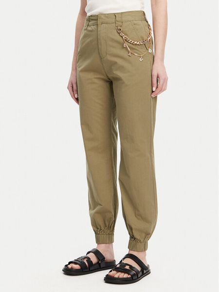 Gaudi Joggery 511BD25027 Zielony Regular Fit. Zielone spodnie materiałowe damskie Gaudi, bez wzorów, z bawełny. Za 239.99 zł.