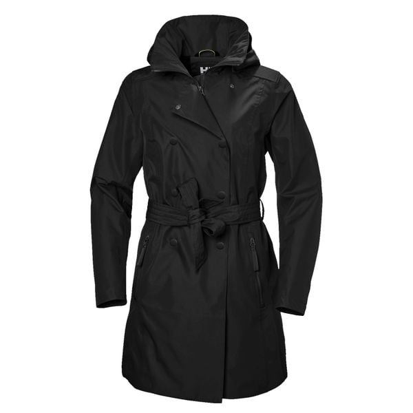 Płaszcz damski Helly Hansen Welsey II. Czarne płaszcze damskie Helly Hansen, s, bez wzorów, z materiału, eleganckie, bez kaptura. Za 957.35 zł.