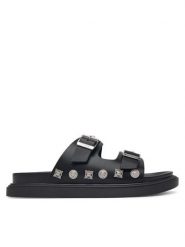 Just Cavalli Klapki 80QA3S92 ZPB91 Czarny. Czarne klapki męskie Just Cavalli, ze skóry. Za 829.99 zł.