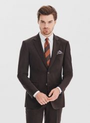 PAKO LORENTE – Brązowa marynarka garniturowa. Brązowe marynarki męskie Pako Lorente, bez wzorów, z poliesteru, biznesowe. Za 1,299.99 zł.