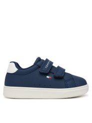 Tommy Hilfiger Sneakersy Low Cut Velcro Sneaker T1X9-35216-1355 M Granatowy. Niebieskie buty sportowe chłopięce Tommy Hilfiger, bez wzorów, ze skóry, bez zapięcia. Za 284.99 zł.