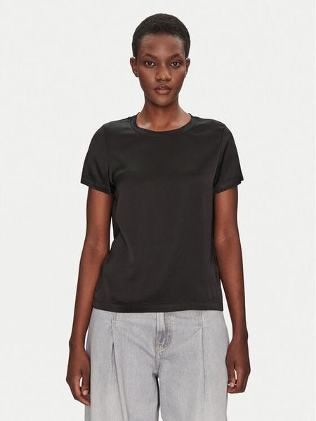 ViCOLO Bluzka TD0007 Czarny Relaxed Fit. Czarne bluzki damskie ViCOLO, s, bez wzorów, z wiskozy, bez kołnierzyka, bez ramiączek. Za 109.99 zł.