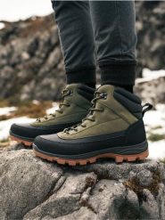 Ocieplane trapery za kostkę - zielony. Zielone śniegowce i trapery męskie Sinsay, za kostkę, bez zapięcia. Za 89.99 zł.