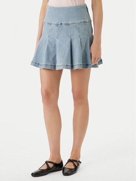 Morgan Spódnica jeansowa 261-JTALA Niebieski Regular Fit. Niebieskie spódnice damskie Morgan, bez wzorów, z jeansu. Za 249.99 zł.