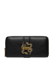 Just Cavalli Portfel 80RA5PA1 ZSA89 Czarny. Czarne portfele damskie Just Cavalli, bez wzorów, ze skóry. Za 409.99 zł.
