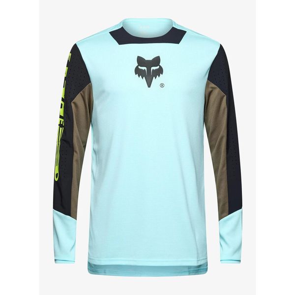 Bluza rowerowa męska Fox Defend LS Jersey Elevated. Zielone bluzy męskie FOX, m, bez wzorów, z jersey, bez kaptura, rowerowe. Za 261.99 zł.