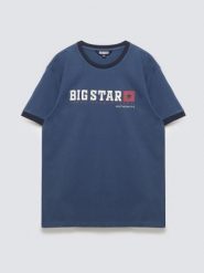 Koszulka męska z linii Authentic z logo BIG STAR ciemnoniebieska Summet 402. Niebieskie koszulki sportowe męskie Big Star, l, bez wzorów, z bawełny, bez kołnierzyka, bez ramiączek. Za 99.99 zł.