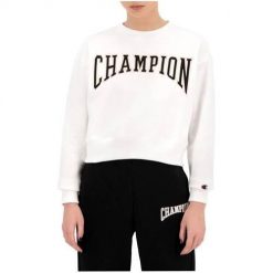 Bluza sportowa damska Champion Collegiate Logo Blend Cropped. Białe bluzy sportowe damskie Champion, l, bez wzorów, bez kaptura. Za 222.00 zł.