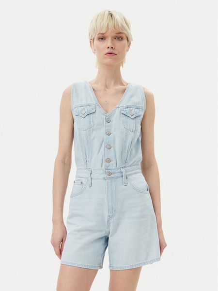 Levi's® Kombinezon 001WM-0000 Błękitny Regular Fit. Niebieskie sukienki damskie s, bez wzorów, z bawełny, bez kołnierzyka, bez ramiączek. Za 269.99 zł.