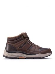 Skechers Trzewiki Voren 66199/BRN Brązowy. Brązowe botki męskie Skechers, bez wzorów, ze skóry, bez zapięcia. Za 359.99 zł.