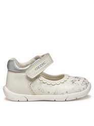 Geox Baleriny B Zapito B556DB 054AJ C0007 Biały. Białe baleriny dziewczęce Geox, bez wzorów, ze skóry, bez zapięcia. Za 139.99 zł.