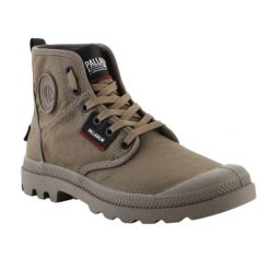 Botki Męskie Naszywka Pampa Hi. Brązowe botki męskie Palladium, z aplikacjami, z bawełny, z okrągłym noskiem, bez zapięcia. Za 634.99 zł.