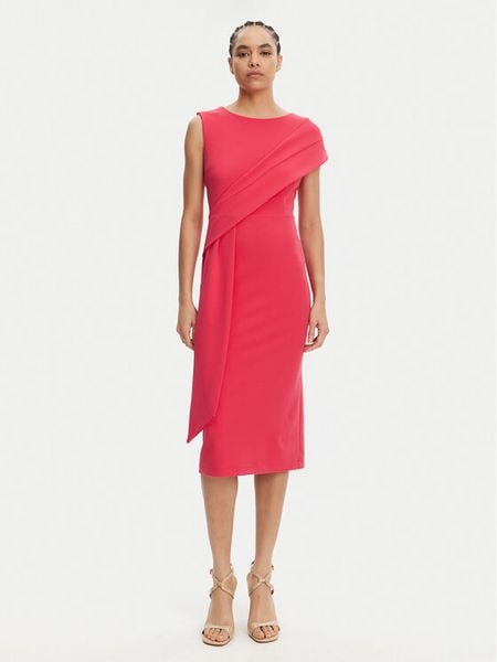 Rinascimento Sukienka koktajlowa CFC0019923002 Różowy Regular Fit. Czerwone sukienki damskie Rinascimento, s, bez wzorów, z syntetyku, wizytowe, bez kołnierzyka, bez ramiączek. Za 329.99 zł.