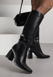 Czarne Skórzane Kozaki VICES do Kolana na Słupku w Eleganckim Stylu Reiandra. Czarne kozaki damskie Renee, z jeansu, bez obcasa, na obcasie. Za 299.99 zł.