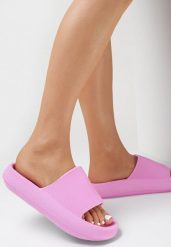 Różowe Klapki z Pianki o Minimalistycznym Designie Kaseis. Czerwone klapki damskie Born2be, bez wzorów, sportowe, bez obcasa. Za 54.99 zł.