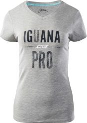 Iguana Koszulka damska Laren Light Grey Melange/Letters r. S. Szare t-shirty damskie IGUANA, s, bez wzorów, bez kołnierzyka. Za 31.21 zł.