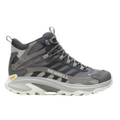 Buty trekkingowe - męskie - Merrell Moab Speed 2 Mid GORE-TEX - Asphalt. Szare trekkingi męskie Merrell, za kostkę, wspinaczkowe, gore-tex. Za 639.00 zł.