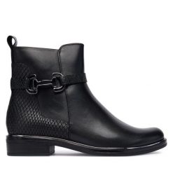 Botki Caprice. Czarne botki damskie Caprice, bez obcasa, na płaskiej podeszwie, bez zapięcia. Za 469.99 zł.