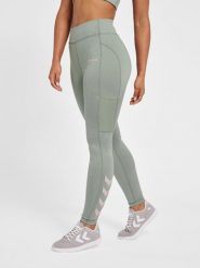 Damskie legginsy mid-rise Hummel MT Chipo. Zielone legginsy damskie Hummel, xs, bez wzorów, z elastanu. Za 158.40 zł.