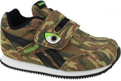 Buty sportowe Sneakersy chłopięce, Royal Classic Jogger 2.0 K. Zielone trampki i tenisówki chłopięce Reebok, bez wzorów, z materiału, sportowe, przed kostkę, bez zapięcia. Za 79.99 zł.