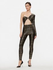 Elisabetta Franchi Kombinezon TU-022-37E2-V545 Czarny Slim Fit. Czarne sukienki damskie Elisabetta Franchi, bez wzorów, z syntetyku, bez kołnierzyka, bez ramiączek. Za 3,569.00 zł.