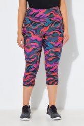Damskie Legginsy sportowe 3/4 dżersej termiczny wysoki stan z recyklingu. Niebieskie legginsy damskie Ulla Popken, plus size, bez wzorów, z dżerseju, z podwyższonym stanem, na fitness i siłownię. Za 239.99 zł.