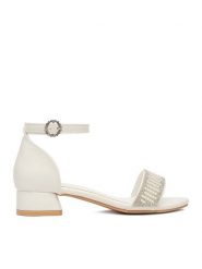 DeeZee Sandały CEO-CM240430-5 Biały. Białe sandały dziewczęce DeeZee, z materiału, bez zapięcia. Za 89.99 zł.