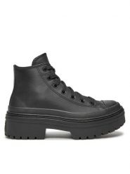 Converse Trzewiki Chuck Taylor All Star Lugged Heel Leather Platform A10369C Czarny. Czarne botki damskie Converse, ze skóry, retro, bez obcasa, na płaskiej podeszwie, bez zapięcia. Za 409.99 zł.