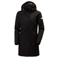 Długi płaszcz damski Helly Hansen Aden. Czarne płaszcze damskie Helly Hansen, bez wzorów, eleganckie, długie, bez kaptura. Za 669.00 zł.