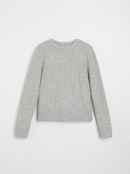 Sweter melanżowy basic - szary. Szare swetry damskie Sinsay, l, bez wzorów, bez kołnierzyka, bez ramiączek, bez kaptura. Za 39.99 zł.
