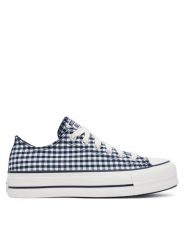 Converse Trampki Chuck Taylor All Star Lift Platform Gingham A13664C Granatowy. Niebieskie trampki i tenisówki damskie Converse, bez wzorów, z materiału, retro, bez zapięcia. Za 269.99 zł.