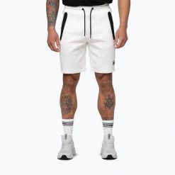 Spodenki męskie Pitbull Dogwood Sport. Białe krótkie spodenki sportowe męskie PITBULL, m, bez wzorów, z bawełny, na fitness i siłownię. Za 189.99 zł.