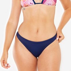 Dół kostiumu kąpielowego surfingowego damski Olaian Lulu teksturowany. Zielone bikini damskie OLAIAN, bez wzorów. Za 39.99 zł.