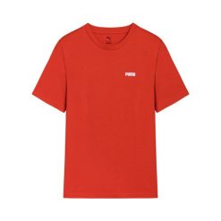 Koszulka sportowa męska Puma ESS SMALL LOGO 68676011. Czerwone koszulki sportowe męskie Puma, l, bez wzorów, z bawełny, bez kołnierzyka, bez ramiączek, trekkingowe. Za 75.75 zł.
