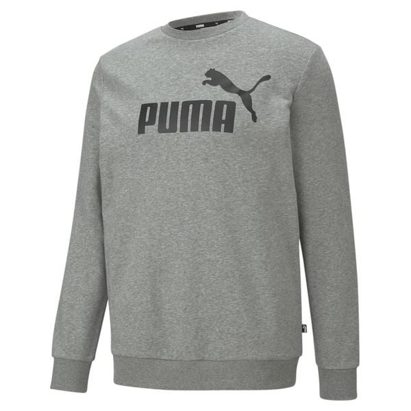 Męska Bluza Z Dużym Logo ESS. Czarne bluzy męskie Puma, m, bez wzorów, z bawełny, bez kaptura, na fitness i siłownię. Za 99.00 zł.