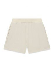 Guess Szorty materiałowe J6GD18 KF520 Beżowy jasny Regular Fit. Brązowe spodenki dla dziewczynek Guess, z aplikacjami, z materiału. Za 154.99 zł.