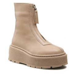 Botki Badura. Brązowe botki damskie Badura, bez obcasa, na koturnie, bez zapięcia. Za 429.99 zł.