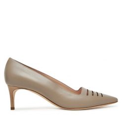 Czółenka Pollini. Brązowe czółenka damskie Pollini, bez wzorów, bez obcasa, bez zapięcia. Za 1,389.00 zł.