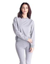 Damska bluza z okrągłym dekoltem Greysongreys. Szare bluzy sportowe damskie LEONE 1947 APPAREL, l, bez wzorów, z bawełny, z kapturem, na fitness i siłownię. Za 84.16 zł.