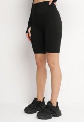 Czarne Szorty Typu Kolarki z Wysokim Stanem Asallie. Czarne szorty sportowe damskie Born2be, s, z aplikacjami, sportowe, z podwyższonym stanem, trekkingowe. Za 34.99 zł.