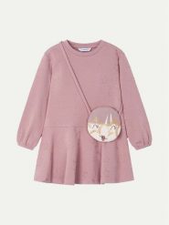 Mayoral Sukienka dzianinowa 4931 Różowy Regular Fit. Czerwone sukienki dla dziewczynek Mayoral, bez wzorów, z dzianiny, bez ramiączek. Za 139.99 zł.
